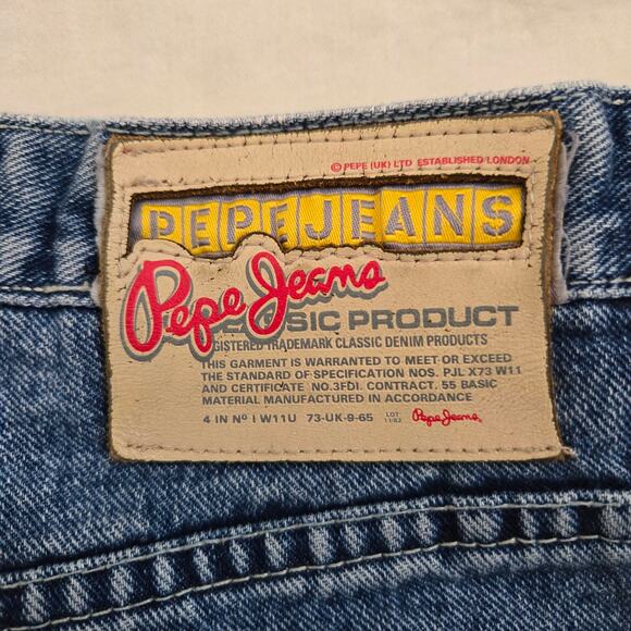 Vtg Pepe Jeans UK Jeans Mens 36x33 Medium Wash Baggy Y2K Skater Minor Wear - Picture 2 of 16